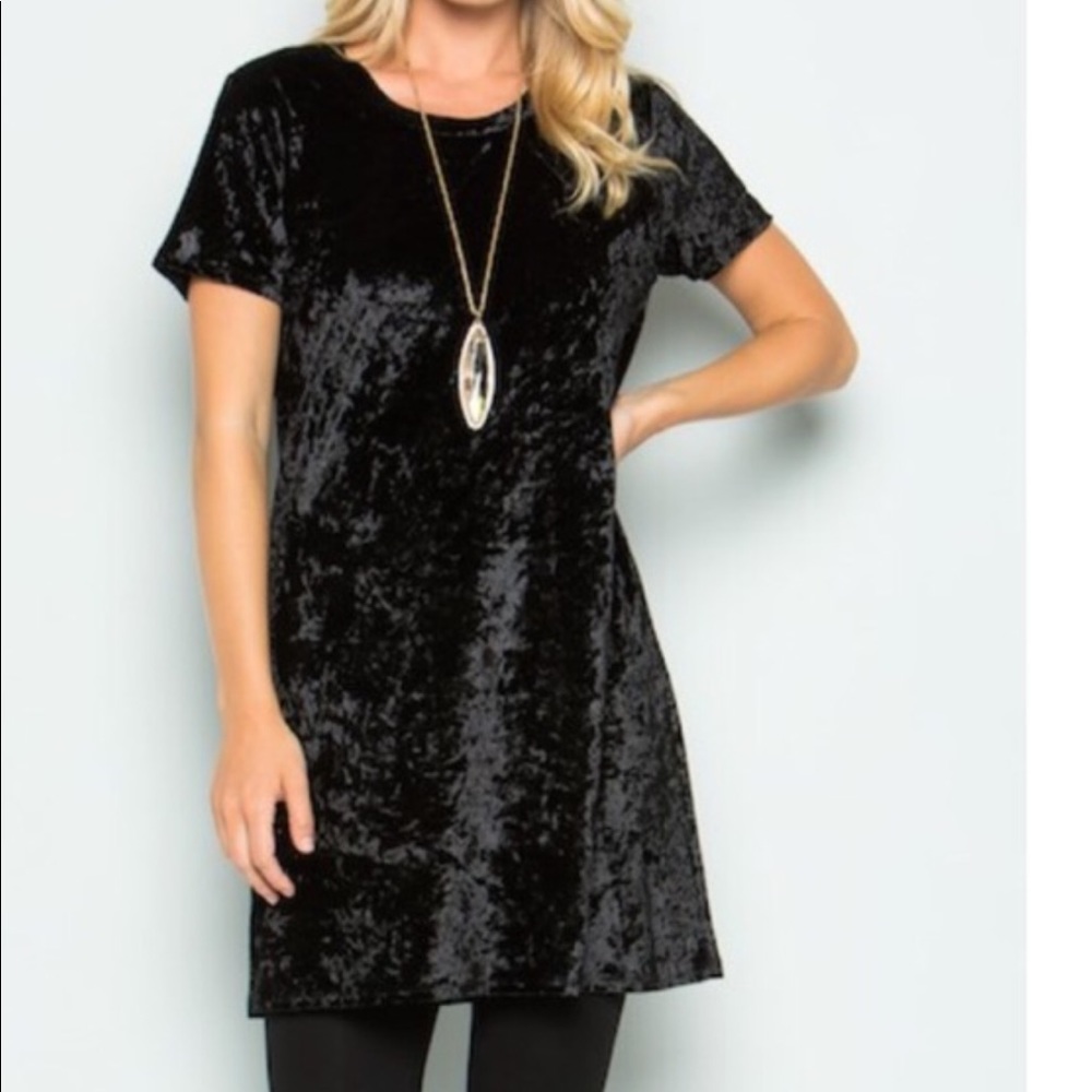 Black velvet tunic